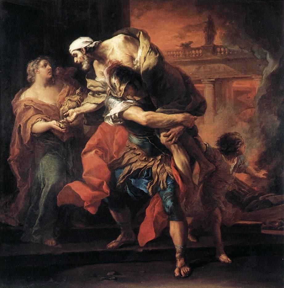 Unknown Aeneas Carrying Anchises by Carl van Loo